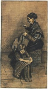 Sien, -Koriin istuva, -tytön kanssa F1072 Vincent van Gogh tekijältä Vincent van Gogh