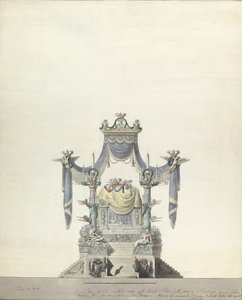 Katafalkki Venäjän keisarinna Katariina Suurelle Front Elevation., 1796.