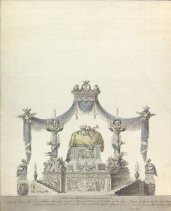 Venäjän keisarinna Katariina Suuren katafalkki Side Elevation., 1796.