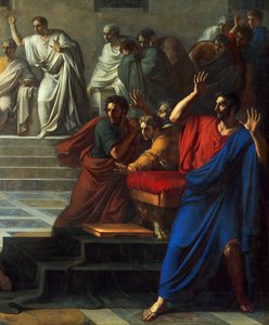 Caesarin kuolema, 15. maaliskuuta 44 eKr., kirjoittanut Vincenzo Camuccini (1771-1844) tekijältä Vincenzo Camuccini