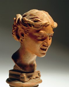 Naisen päämies Caprilta, Vincenzo Gemito (1852-1929), punainen vaha tekijältä Vincenzo Gemito