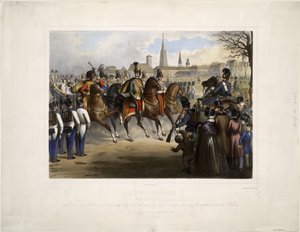 Nikolai I Venäläinen 9. husaarirykmentin everstinä Graf Nádasdy Glacisissa v.