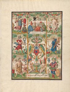 Klassinen allegoria Ochsenfelderin käsivarsilla, 1500-luvun puoliväli. tekijältä Virgil Solis