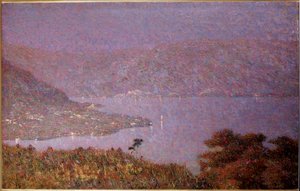 Rakkauden helmi (Nebbiolina sul lago) (Sumua järvellä, Sumua järvellä) Vittore Grubicy de Dragon (1851-1920) maalaus 1896 Mitat 33,5x51 cm Milano, Galleria d
