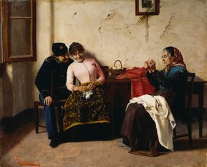Vittorio Reggianinin (1858-1938) kosija, öljy kankaalle, 65x59,5 cm