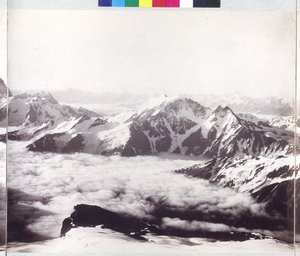 Panoraamaröntgenkuva Elbrus-vuoren huipulta tekijältä Vittorio Sella