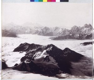 Panoraamaröntgenkuva Elbrus-vuoren huipulta tekijältä Vittorio Sella