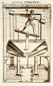 Hydraulinen pumppauskone veden siirtämiseen, 1607