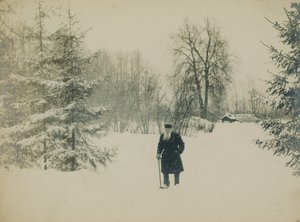 Kreivi Lev Nikolajevitš Tolstoi kävelee. tekijältä Vladimir Grigorievich Chertkov