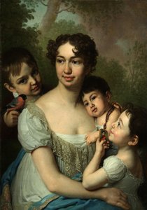 Muotokuva Jelena Balashovasta lasten kanssa, n. 1811 tekijältä Vladimir Lukich Borovikovsky