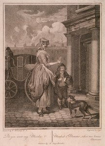 "Haluatko tulitikkuja", Cries of London, c1794 tekijältä Vogel