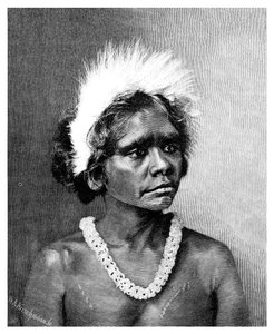 Aboriginaalinainen, 1886. tekijältä WA Hirschmann