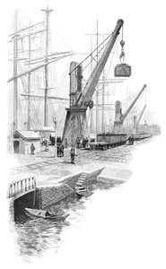Hiilen lastaus Newcastlessa, New South Walesissa, Australiassa, 1886. tekijältä WC Fitler