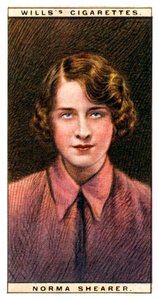 Norma Shearer 1902-1983, Oscar-palkittu kanadalais-amerikkalainen näyttelijä, 1928. tekijältä WD and HO Wills