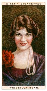 Priscilla Dean 1896-1987, yhdysvaltalainen näyttelijä, 1928. tekijältä WD and HO Wills