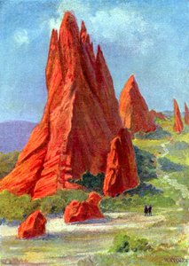 The Garden of the Gods in Colorado, noin 1880 (kaiverrus) tekijältä W. (after) Kranz