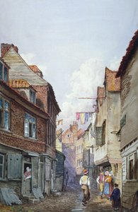 Näkymä hahmoista Glean Alleyssa, Bermondseyssa, Lontoossa, vuonna 1825 tekijältä W Barker