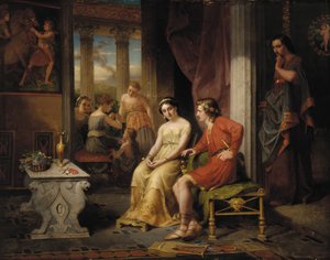 Pompejin viimeiset päivät: Glaucus ja Ione (öljy kankaalle) tekijältä W. Colby