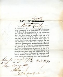 Wm: n uskollisuusvala. Cuddy Missourista, St.Louisin kreivikunta tekijältä W. Cuddy