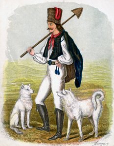 Unkarilainen mies koirien kanssa, 1809.