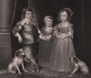 Charles, James ja Henrietta, Englannin Charles I:n lapset, kaiverrus Payne