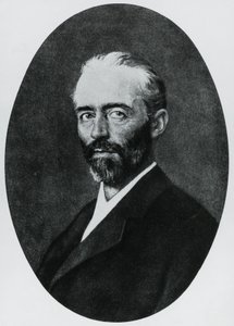 Emil Theodor Kocherin (1841-1917), sveitsiläisen lääkärin, lääketieteen Nobelin palkinnon vuonna 1909, muotokuva, kaiverrus tekijältä John Ward Dunsmore
