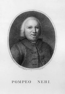 Pompeo Nerin (1706-1776), italialaisen juristin ja poliitikon muotokuva, Benedetto Bordigan (1768-1847) etsaus Francesco Sabatellin (1803-1829) piirtämänä tekijältä John Ward Dunsmore