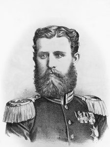 Prinssi Leopoldin Hohenzollern-Sigmaringenin (1835-1905), Preussin Espanjan valtaistuinehdokkaan muotokuva, kaiverrus