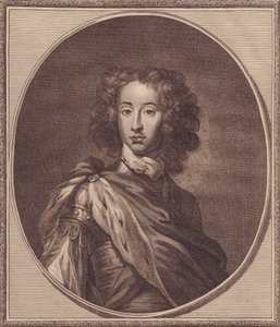 Muotokuva Tanskan ja Norjan Williamista, Gloucesterin herttuasta (1689-1700), John Goldarin (1729-1795) kuparikaiverrus G Knellerin maalauksesta, 20x17 cm, Englannin historiasta Paul de Rapin, Harrison