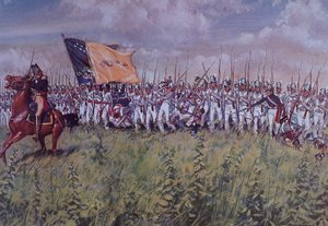 Chippawan taistelu (väri litho) tekijältä John Ward Dunsmore