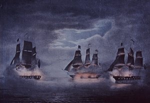 USS Constitution (väri litho) tekijältä John Ward Dunsmore