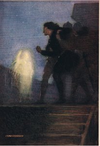 Hamletin isä ilmestyy hänelle William Shakespearen Hamletista, Hodder und Stoughtonin vuonna 1915 julkaisemasta painoksesta.