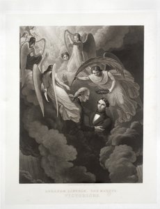 Abraham Lincoln, Marttyyri, Voittaja, kaiverrus John Sartain (1808-97), n. 1866 tekijältä W. H. Hermans