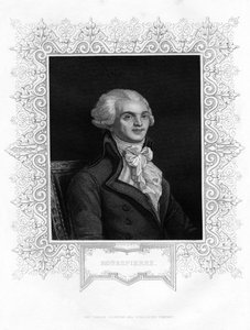 Maximilien Robespierre, yksi Ranskan vallankumouksen johtajista, 1800-luku tekijältä W H Moll