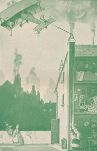 Nuori hylätty lentäjä hankkii jonkun muun ruoka-annokset, c1918 1919 tekijältä William Heath Robinson