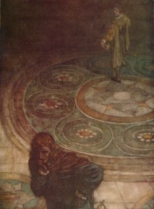 Viola: Silti barful Strife! Kukapa minä woo, olisin itse hänen vaimonsa., 1923 tekijältä William Heath Robinson