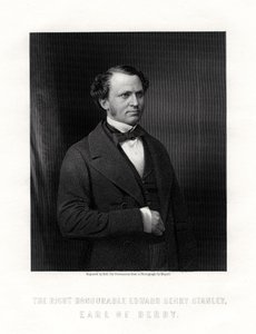 Edward Henry Stanley, 15. Earl of Derby, brittiläinen valtiomies, 1800-luvun puolivälissä. tekijältä W. Holl