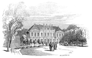 Tenneburgin palatsi - Hänen kuninkaallisen korkeutensa prinssi Albertin piirroksesta, 1845. tekijältä W. J. Linton