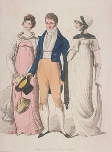 Puolikokoiset mekot, c1810