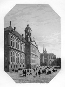 Kaupungintalo Amsterdamissa, Alankomaissa, vuonna 1870