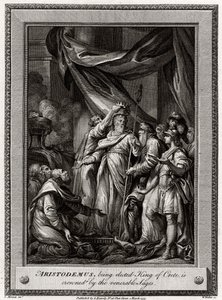 Aristodemus, joka valittiin Kreetan kuninkaaksi, kruunataan kunnianarvoisten viisaiden toimesta, 1777