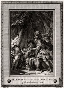 Meleager esittelee Atalantalle Callydonian Boarin pään, 1774 tekijältä W. Walker