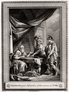 Telemachus saa tietoa Tyroksen kaupasta, 1775 tekijältä W. Walker