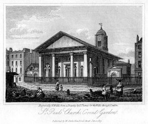 St Pauls Church, Covent Garden, Westminster, Lontoo, 1817.