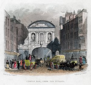 Temple Bar, Strand, Lontoo, 1829.
