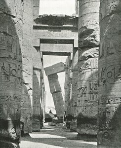 Hypostyle Hallin pylväät, Karnak, Egypti, 1895.