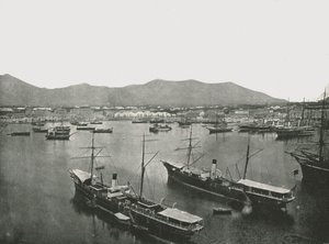 Yleiskuva satamasta, Palermo, Sisilia, Italia, 1895. tekijältä W and S Ltd