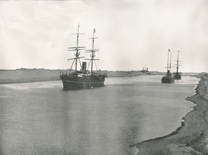 Laivat Suezin kanavalla, Kantara, Egypti, 1895.