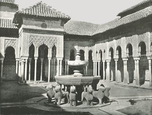 The Court of the Lions, Alhambra, Granada, Espanja, 1895. tekijältä W and S Ltd