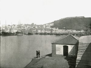 Malagan kaupunki ja satama, Espanja, 1895. tekijältä W and S Ltd